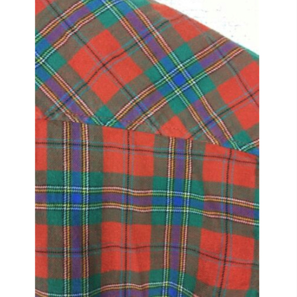 Uniqlo sz S Shirt Flannel Plaid Red Green LS - Picture 5 of 5